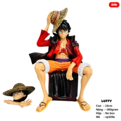 Mô Hình OnePiece Luffy áo choàng ngồi thùng + tay thay thế - Cao 15cm - Nặng 300gram , Figure OnePiece - NoBox -SKU : op329a ( VAT : 002-01-60 )- K29-T2-S6
