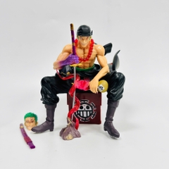 Mô Hình OnePiece Zoro cầm kiếm enma ngồi - Cao 15cm - nặng 300gram - Phụ kiện : 2 đầu + 1 kiếm + thùng gỗ ngồi , Figure OnePiece - NoBox - SKU : op329b ( VAT : 002-01-60 ) - K29-T2-S11