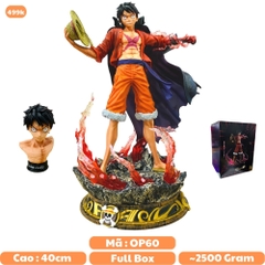 Hàng loại 1 - Mô Hình OnePiece Luffy nika gear 2 dáng đứng siêu ngầu 2 đầu thay thế có led usb ( ko có dây sạc ) cao 40cm nặng 2500g , Figure OnePiece - có vỏ hộp màu - N3-T5