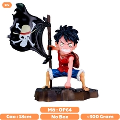 Mô Hình OnePiece Luffy cầm cờ bang siêu chất cao 18cm nặng 300g , Figure OnePiece - no box - bọc túi opp - N1-K37-T1-S2