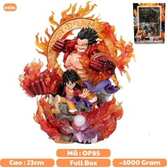 Hàng Cao Cấp -Mô Hình OnePiece Mô Hình Luffy Gear 3 Red rock kết hợp Gear 4 - Cao 23cm - nặng 1kg + 2 đầu thay thế - One Piece - no box - N1-K30-T4-S1