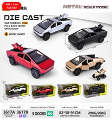 Mô Hình xe bán tải tesla hợp kim , tỉ lệ 1:36 - Dài 12cm - rộng 4.4cm - cao 5cm - SKU : oto-3617A - ( Vat : 003-01-35 )