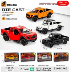 Mô Hình xe Oto Bán Tải hợp kim , tỉ lệ 1:43 - Dài 10.8cm - rộng 4.5cm - cao 5cm- SKU : oto-4351A - ( Vat : 003-01-20 ) -