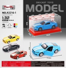Mô Hình Xe oto FORD MUSTANG , tỉ lệ 1:36- Cao 4cm - Ngang 11.5cm - Hộp Meca SKU : oto-A3216-1 - ( Vat : 003-01-35 )
