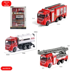 Mô Hình 3 Oto Cứu Hoả hợp kim , tỉ lệ 1:64 - Dài 12cm - rộng 3.5cm - cao 5cm- SKU : oto-CF17-F4 - ( Vat : 003-03-50 )