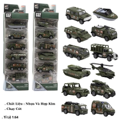 Mô Hình 1 vỉ 6 Xe Quân Sự - Cao 32cm - Ngang 10cm - Vỉ Nhựa SKU : oto-QZ619-A - ( Vat : 003-03-50 )