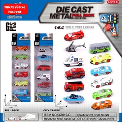 Mô Hình 1 vỉ 6 Xe Tổng Hợp - Cao 32cm - Ngang 10cm - Vỉ Nhựa SKU : oto-QZ619-D - ( Vat : 003-03-50 )