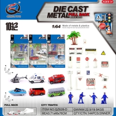 Vỉ Xe Cứu Thương hỗn hợp + tiểu cảnh - SKU : oto-QZ628-D - ( Vat : 003-03-30 )