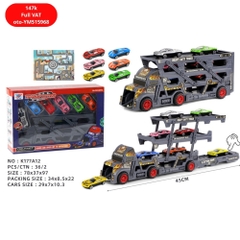 Mô Hình xe container đen xám chở xe - SKU : oto-YM515968 ( VAT 003-01-100 ) K53-T5-S3