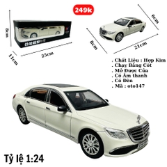 Mô Hình xXe mẹc E300 trắng 1:24 Hợp kim có thể mở cửa - bánh sau chạy cót - Có tiếng - đèn pha sáng - Dài 21cm - rộng 8cm - cao 6cm - nặng ~ 1000gram - FULL BOX : box màu SKU : oto147 - (VAT: 003-01-180) - K65-T3-S6