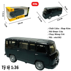 Mô Hình xe uaz đen tỉ lệ 1:36 Hợp kim có thể mở cửa - bánh sau chạy cót - Dài 12cm - rộng 5.5cm - cao 5cm nặng : 200gram - FULL BOX : box màu -SKU : oto182 ( VAT : 003-01-35 ) - K66-T2-S3