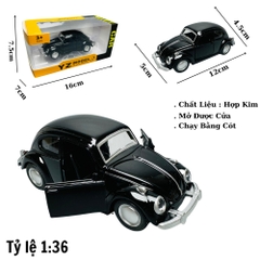 Mô Hình xe volkswagen beetle đen tỉ lệ 1:36 Hợp kim có thể mở cửa - bánh sau chạy cót - Dài 12cm - rộng 5cm - cao 4.5cm nặng : 200gram - FULL BOX : box màu SKU : oto185