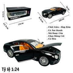 Mô Hình Xe benley đen 1:24 Hợp kim - Có tiếng - đèn pha sáng - Dài 20cm - rộng 8.5cm - cao 6cm - nặng ~ 1000gram - FULL BOX : box màu SKU : oto249- ( VAT : 003-01-180 ) - K70-T5-S3