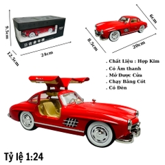 Mô Hình Xe mẹc cổ màu đỏ 1:24 Hợp kim - Có tiếng - đèn pha sáng - Dài 21cm - rộng 8cm - cao 6cm - nặng ~ 1000gram - FULL BOX : box màu SKU : oto251 - (VAT: 003-01-180) - K64-T4-S9