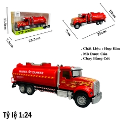 Mô Hình xe chở nước cứu hỏa tỉ lệ 1:24 Hợp kim có thể mở cửa - bánh sau chạy cót - Dài 25cm - rộng 7cm - cao 10cm - nặng : 500gram - FULL BOX : box màu SKU : oto274 -