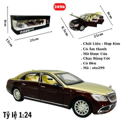 Mô Hình xe mẹc maybach nâu đồng tỉ lệ 1:24 Hợp kim có thể mở cửa - bánh sau chạy cót - Dài 21cm - rộng 9cm - cao 5cm - nặng : 1000gram - FULL BOX : box màu SKU : oto299 - (VAT: 003-01-180) - K63-T4-S4