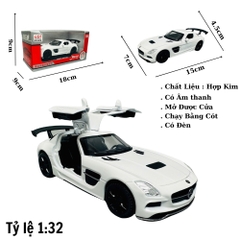 Mô Hình xe mẹc amg trắng tỉ lệ 1:32 Hợp kim có thể mở cửa - bánh sau chạy cót - Dài 15cm - rộng 7cm - cao 4.5cm - nặng : 400gram - FULL BOX : box màu SKU : oto304 - K67-T3-S7