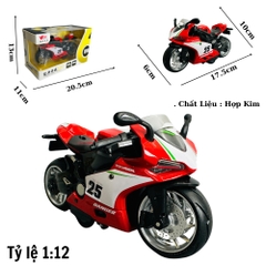 Mô Hình xe máy danger đỏ 25 1:12 Hợp kim - Dài 17.5cm - rộng 6cm - cao 10cm - nặng ~ 700gram - FULL BOX : box màu SKU : oto322 - n3-k12-t1-s4