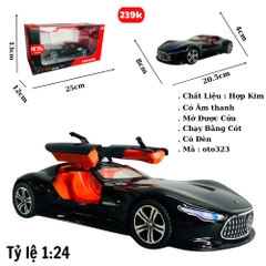 Mô Hình xe mẹc đen tỉ lệ 1:24 Hợp kim có thể mở cửa - bánh sau chạy cót - Dài 20.5cm - rộng 8cm - cao 4cm - nặng : 800gram - FULL BOX : box màu SKU : oto323 - (VAT: 003-01-150) - K65-T4-S5