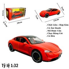 Mô Hình xe poscher taycan đỏ tỉ lệ 1:32 Hợp kim có thể mở cửa - bánh sau chạy cót - Dài 15cm - rộng 7cm - cao 5cm - nặng : 500gram - FULL BOX : box màu SKU : oto334 - K68-T4-S10