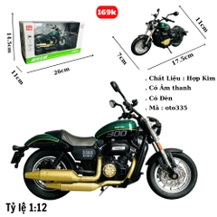 Mô Hình xe máy shan300 1:12 đen Hợp kim - Có tiếng - đèn pha sáng - Dài 17.5cm - rộng 7cm - cao 11cm - nặng ~ 800gram - FULL BOX : box màu SKU : oto335 -( VAT : DC004 )- K54-T3-S8