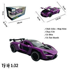 Mô Hình xe mclaren tím tỉ lệ 1:32 Hợp kim có thể mở cửa - bánh sau chạy cót - Dài 14cm - rộng 6cm - cao 5cm - nặng : 500gram - FULL BOX : box màu SKU : oto370 -