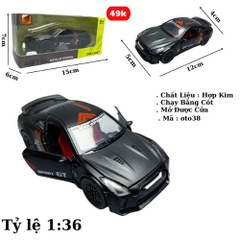 Mô Hình xe Nissan màu Đen - tỉ lệ 1:36 Hợp kim có thể mở cửa - bánh sau chạy cót - Dài 12cm - rộng 5cm - cao 4cm nặng : 200gram - FULL BOX : box màu - SKU :  SKU : oto38 ( VAT : 003-01-35 ) - K68-T1-S5
