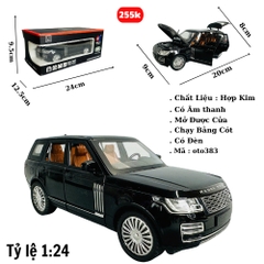 Mô Hình xe range rover đen tỉ lệ 1:24 Hợp kim có thể mở cửa - bánh sau chạy cót - Dài 20cm - cao 8cm - nặng 800gram - Figure Oto - FULL BOX : box màu - SKU : oto383 - (VAT: 003-01-180) - K67-T3-S10