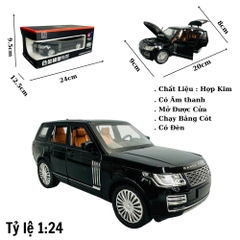 Mô Hình xe range rover đen tỉ lệ 1:24 Hợp kim có thể mở cửa - bánh sau chạy cót - Dài 20cm - cao 8cm - nặng 800gram - Figure Oto - FULL BOX : box màu - SKU : oto383 n3-k12-t5-s2