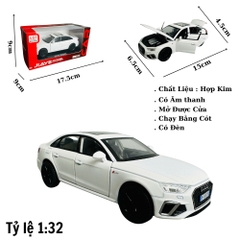 Mô Hình xe audi trắng tỉ lệ 1:32 Hợp kim có thể mở cửa - bánh sau chạy cót - Dài 15cm - cao 4.5cm - nặng 600gram - Figure Oto - FULL BOX : box màu - SKU : oto393 - K69-T4-T12