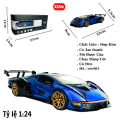 Mô Hình xe lambogini xanh đua tỉ lệ 1:24 Hợp kim có thể mở cửa - bánh sau chạy cót - Dài 22cm - cao 5.5cm - nặng 800gram - Figure Oto - FULL BOX : box màu - SKU : oto403 - (VAT: 003-01-150) - K66-T5-S6