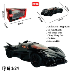 Mô Hình xe Apollp Project Evo đen tỉ lệ 1:24 Hợp kim có thể mở cửa - bánh sau chạy cót - Dài 20cm - cao 4.5cm - nặng 1000gram - Figure Oto - FULL BOX : box màu - SKU : oto406 - (VAT: 003-01-180) - K63-T3-S8