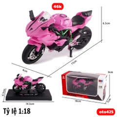 Mô Hình xe máy Hồng 1:18 Hợp kim - Dài 11cm - rộng 4cm - cao 6.5cm - nặng ~ 300gram - FULL BOX : box màu SKU : oto425 -( VAT : 003-96 )- K70-T2-S12