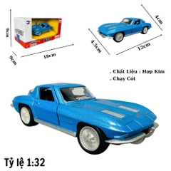 Mô Hình xe Chevrolet Corvette Split xanh biển tỉ lệ 1:32 Hợp kim có thể mở cửa - bánh sau chạy cót - Dài 12cm - rộng 4.5cm - cao 4cm - nặng : 300gram - FULL BOX : box màu SKU : oto447 -( VAT 003-97 )- K70-T4-S3