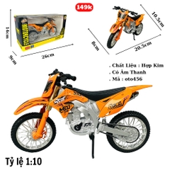 Mô Hình xe máy địa hình màu cam 1:10 Hợp kim - Có tiếng - Dài 20.5cm - rộng 8cm - cao 10.5cm - nặng ~ 500gram - FULL BOX : box màu SKU : oto456 - ( VAT : 003-95 ) - K65-T5-S4