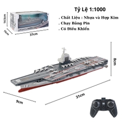 Mô Hình Tàu Chiến Hạm tỉ lệ 1:1000 Nhựa  - Chạy bằng Pin  - Dài 31cm - rộng 9cm - cao 8cm - nặng : 490gram - FULL BOX : box màu SKU : oto476 - K62-T4-S1