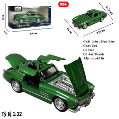 Mô Hình Xe Mẹc Cổ xanh lá , tỉ lệ 1:32 Hợp kim có thể mở cửa - bánh sau chạy cót - Có Âm Thanh - Dài 15cm - rộng 6cm - cao 4.5cm - nặng : 500gram - FULL BOX : box màu SKU : oto491b - ( VAT 003-97 )- K67-T3-S1