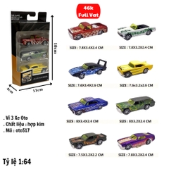 Mô Hình 1 Vỉ 3 Xe Oto Tải Cổ , tỉ lệ 1:64 - Cao 18cm - rộng 4cm - ngang : 11cm - nặng : 400gram - box màu SKU : oto517 - 8851B - ( VAT 003-96 ) - K58-T2-S1