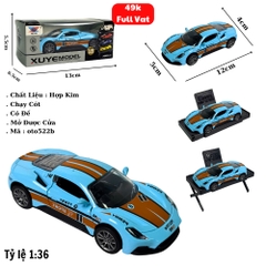 Mô Hình Oto ferari màuxanh vạch nâu . tỉ lệ 1:36 - Chạy Cót - Có Kèm Đế - Dài 12cm - rộng 5cm - cao 4cm - nặng : 400gram - FULL BOX . SKU : oto522b - ( VAT : 003-01-35 ) - K52-T3-S8