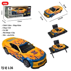 Mô Hình Oto Đua vàng họa tiết lửa . tỉ lệ 1:36 - Chạy Cót - Có Kèm Đế - Dài 12cm - rộng 5cm - cao 4cm - nặng : 400gram - FULL BOX . SKU : oto524c - K114A72 ( VAT : 003-01-35 ) - K53-T3-S8