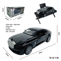 Mô Hình Xe roll royce đen tỉ lệ 1:36 Hợp kim có thể mở cửa - bánh sau chạy cót - Dài 12.5cm - rộng 5.5cm - cao 4cm - nặng : 300gram - FULL BOX : box màu SKU : oto529c - K52-T3-S3