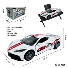 Mô Hình Xe ferari trắng họa tiết tỉ lệ 1:36 Hợp kim có thể mở cửa - bánh sau chạy cót - Dài 12.5cm - rộng 5.5cm - cao 3.5cm - nặng : 300gram - FULL BOX : box màu SKU : oto530c - K52-T2-S6