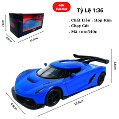 Mô Hình Xe Xanh Dương tỉ lệ 1:36 Hợp kim có thể mở cửa - bánh sau chạy cót - Dài 12.5cm - rộng 5.5cm - cao 3.5cm - nặng : 300gram - FULL BOX : box màu SKU : oto540c -( VAT : DC002 )- K52-T2-S3
