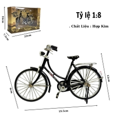 Mô Hình xe đạp cổ màu đen . tỉ lệ 1:8 - Dài 19.5cm - rộng 5cm - cao 12cm - nặng : 200gram - FULL BOX . SKU : oto541a - K53-T5-S5