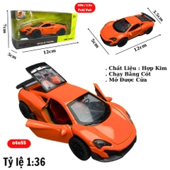 Mô Hình xe mclaren màu cam - tỉ lệ 1:36 Hợp kim có thể mở cửa - bánh sau chạy cót - Dài 12cm - rộng 5cm - cao 3.5cm - nặng : 200gram - FULL BOX : box màu - SKU : oto55 ( VAT : 003-01-35 )