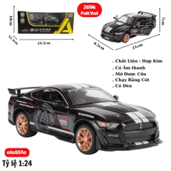 Mô Hình Xe Ford Mustang Shelby GT500 Màu Đen , tỉ lệ 1:24 Hợp kim có đèn - bánh sau chạy cót - Dài 21cm - rộng 9.5cm - cao 7cm - FULL BOX : box màu SKU : oto557a ( VAT : 003-01-200 ) - K71-T5-S5