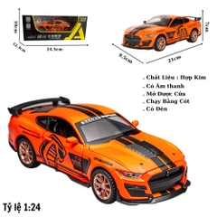 Mô Hình Xe Ford Mustang Shelby GT500 Màu Cam , tỉ lệ 1:24 Hợp kim có đèn - bánh sau chạy cót - Dài 21cm - rộng 9.5cm - cao 7cm - FULL BOX : box màu SKU : oto557c - ( VAT : 003-01-200 ) - K71-T5-S4