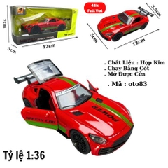 Mô Hình xe Mercedes AMG GTR Màu đỏ Tem xanh lá cây - tỉ lệ 1:36 Hợp kim có thể mở cửa - bánh sau chạy cót - Dài 12cm - rộng 5cm - cao 3.5cm - nặng : 200gram - FULL BOX : box màu - Sku : oto83 - K67-T1-S2