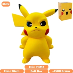 Hàng Loại 1 - Mô Hình đồ chơi -  Pikachu siêu to khổng lồ - cao 38cm rộng 18cm nặng 1.5kg - Pokemon - Bộ Pokemon - Có Vỏ Hộp màu - N1-K38-T3-S3