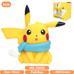 Hàng Loại 1 - Mô Hình đồ chơi -  Pikachu quấn khăn siêu cute  - cao 23cm nặng 450g - Pokemon - Bộ Pokemon - Có Vỏ Hộp màu
